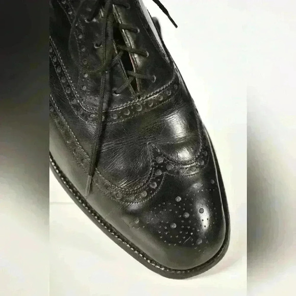 Vintage 90s  CHURCH'S Chetwynd Black Leather Brogue Dress Shoes 9.5US England - Picture 6 of 10